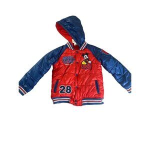 Disney Store Kids Full Zip Puffer Hooded Mickey Mouse Jacket - 5/6